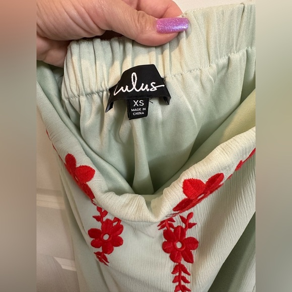 Lulus Crysta Light Sage Embroidered Off-the-shoulder Mini Dress - Picture 2 of 5